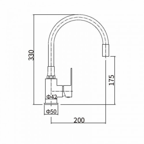 Смеситель для кухни Fashun A54302-7 цвет Сатин Черный