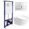 Унитаз с инсталляцией Duravit Architec 45720900A1 + Berges Novum L3 040213 с сиденьем Микролифт и клавишей смыва Хром