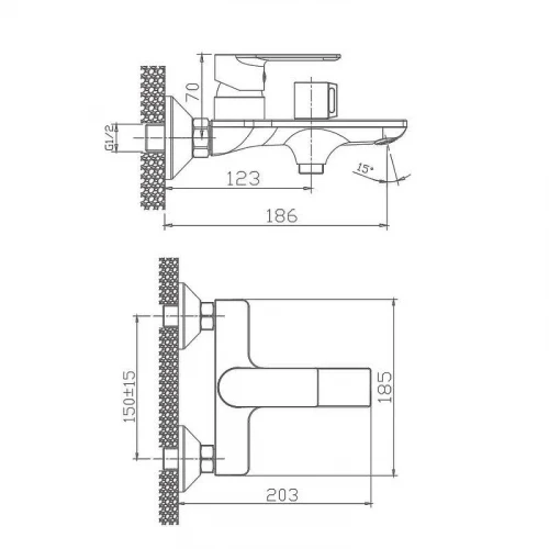Смеситель для ванны Maretti Ritta-GM RIGM22RF505 цвет Оружейная сталь