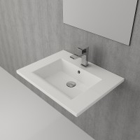 Раковина Berges Ego 61 182004 Белая глянцевая фарфор подвесная, полувстраиваемая