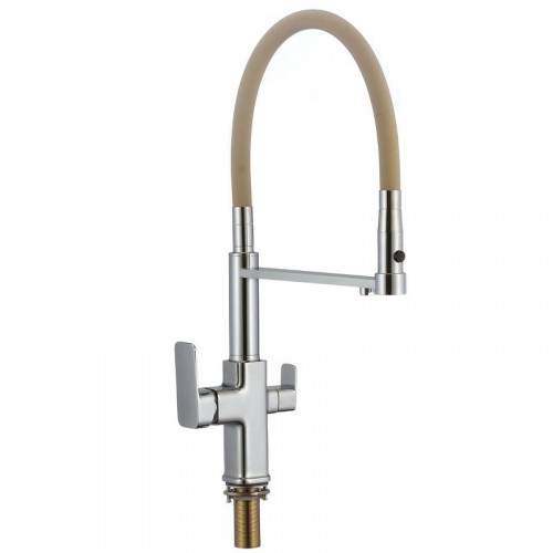 Смеситель для кухни Savol S-L1809-12 цвет Хром Бежевый