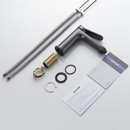 Смеситель для раковины Shevanik S43T S4301T цвет Оружейная сталь