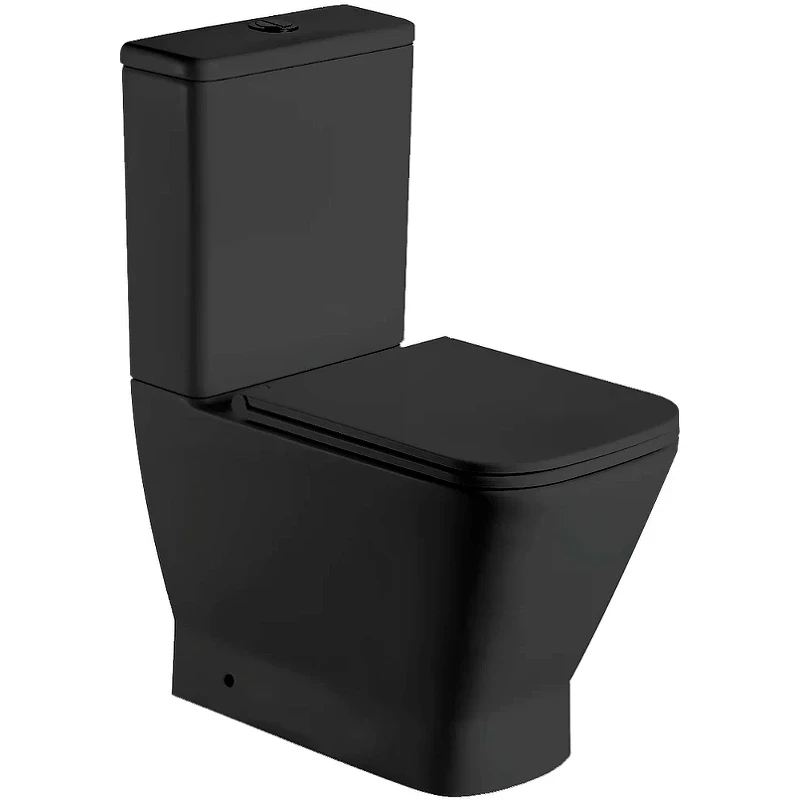 Унитаз компакт WeltWasser Rotbach 001 MT-BL 10000003793 Черный матовый с бачком и сиденьем Микролифт фаянс напольный