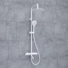 Душевая система WasserKRAFT A188.257.155.WM Thermo с термостатом Белая матовая латунь на стену
