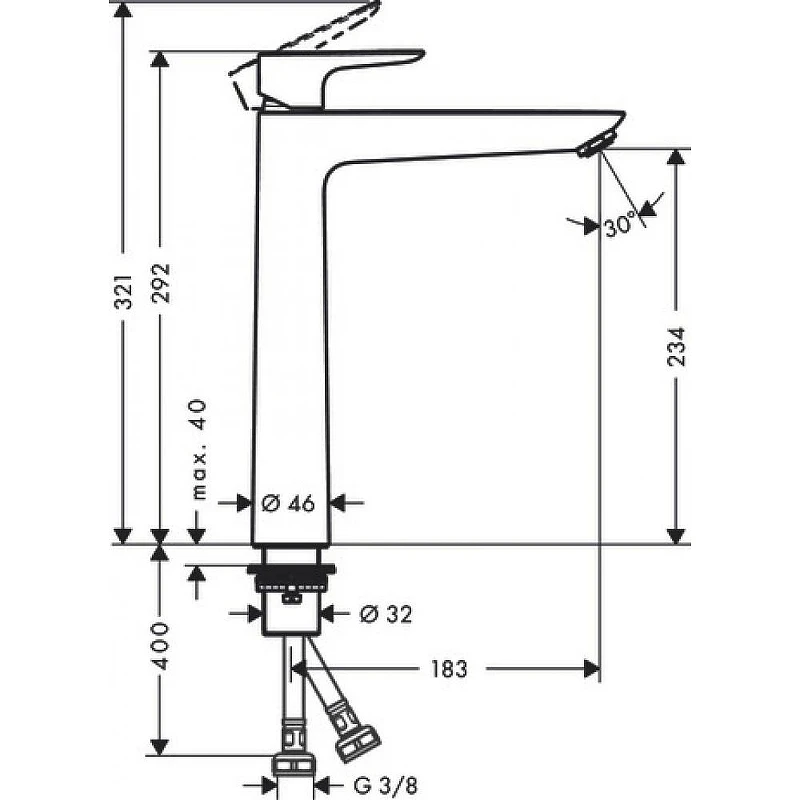 Смеситель для раковины Hansgrohe Talis E 71717140 Шлифованная бронза латунь