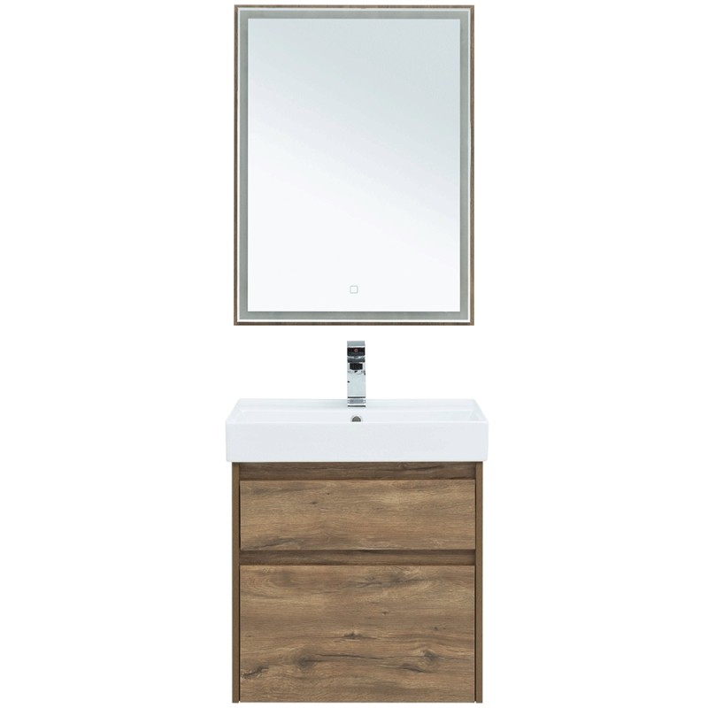 Зеркало Aquanet Nova Lite 60 249510 с подсветкой Дуб рустикальный МДФ / ЛДСП, стекло