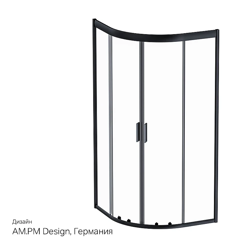 Душевой уголок AM.PM Gem 90х90 W90G-401-090BT профиль Черный матовый стекло прозрачное