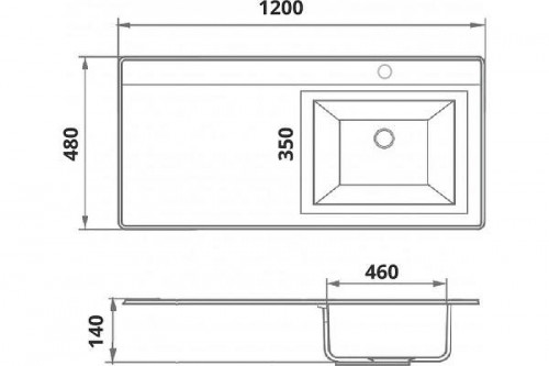 Раковина Runo Solo Grande Гамма 120 L 00-00001025 Белая
