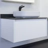 Тумба с раковиной Comforty Марсель 90 00-00013795 подвесная Белая матовая Калакатта Блэк МДФ / ЛДСП