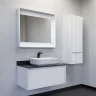 Тумба с раковиной Comforty Марсель 90 00-00013795 подвесная Белая матовая Калакатта Блэк МДФ / ЛДСП