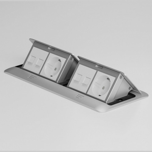 Выдвижной блок для розеток Werkel серебряный a069367