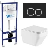Комплект унитаза с инсталляцией WeltWasser BAMBERG 460 + HOFBACH 041 GL-WT + BAMBERG BL 10000013582 цвет Белый глянцевый с сиденьем Микролифт и клавишей смыва цвет Черный