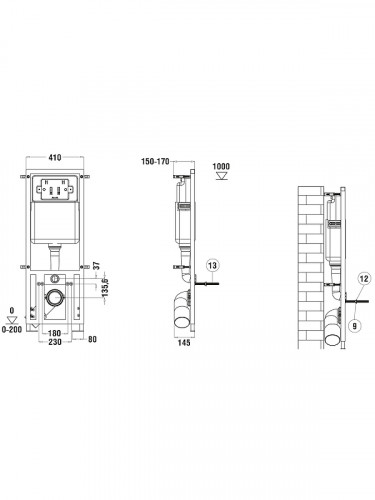 Инсталляция WeltWasser Marberg 410 SE CR 10000008206 с клавишей смыва цвет Хром