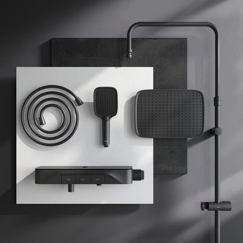 Душевая система AM.PM Func F078F722 Черная матовая латунь на стену