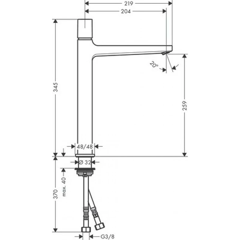 Смеситель для раковины Hansgrohe Metropol Select 32572000 Хром латунь