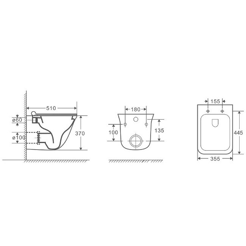 Унитаз Grossman GR-4413S подвесной с сиденьем Микролифт фаянс подвесной