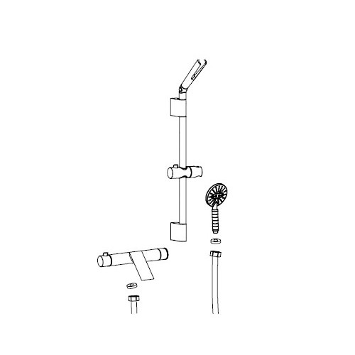 Смеситель для ванны RGW Shower Panels SP-23 30140123-01 с термостатом Хром на стену