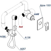 Гигиенический душ со смесителем WasserKRAFT Alme A15157 Хром латунь на стену