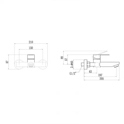 Смеситель для ванны Fmark FS8202C цвет Золото матовое