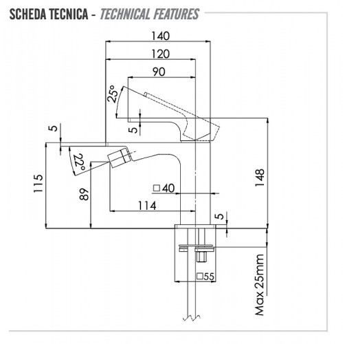 Смеситель для биде Remer Absolute AU22BO цвет Белый матовый