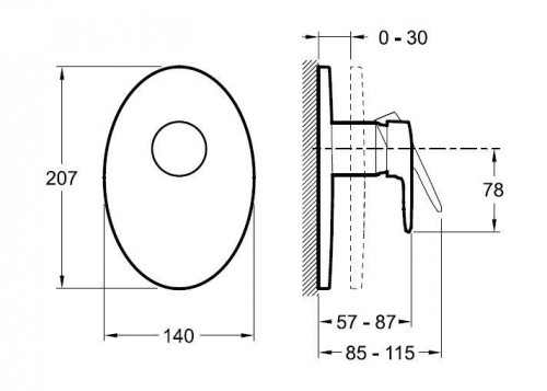 Смеситель для душа Jacob Delafon Kandel E98703-CP Хром латунь встраиваемый