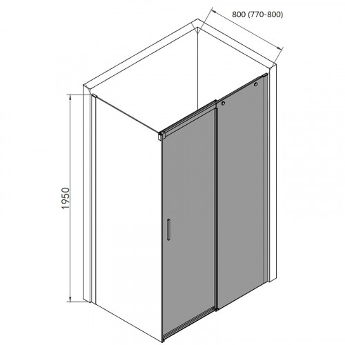 Душевая стенка AQUAme 80 AQM4804 профиль Хром стекло прозрачное