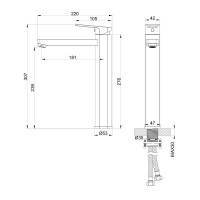 Смеситель для раковины Wonzon &amp; Woghand Frame WW-88239010-MB цвет Черный матовый