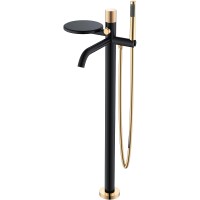 Смеситель для ванны Boheme Stick 129-BG.2 Черный матовый Золото латунь на пол