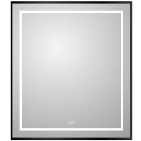 Зеркало BelBagno Kraft 70 SPC-KRAFT-700-800-LED-TCH-WARM-NERO с подсветкой Черное с сенсорным выключателем и подогревом стекло