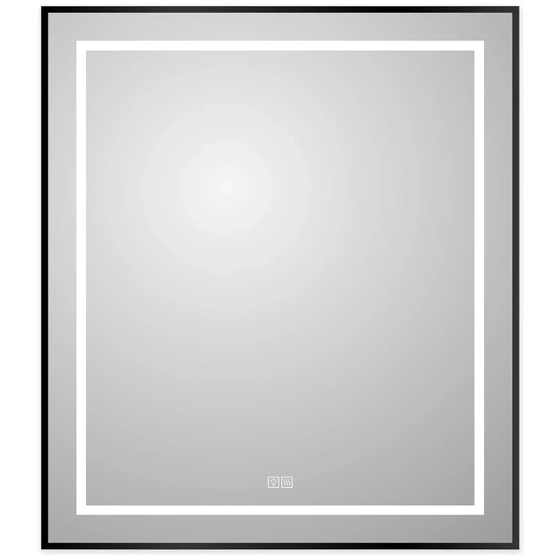 Зеркало BelBagno Kraft 70 SPC-KRAFT-700-800-LED-TCH-WARM-NERO с подсветкой Черное с сенсорным выключателем и подогревом стекло