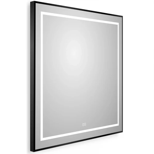 Зеркало BelBagno Kraft 70 SPC-KRAFT-700-800-LED-TCH-WARM-NERO с подсветкой Черное с сенсорным выключателем и подогревом стекло