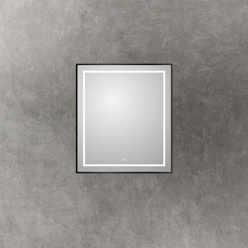 Зеркало BelBagno Kraft 70 SPC-KRAFT-700-800-LED-TCH-WARM-NERO с подсветкой Черное с сенсорным выключателем и подогревом стекло