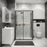 Душевой уголок Grossman Cosmo 110х70 120.K33.02.1170.21.02 профиль Черный матовый стекло шиншилла