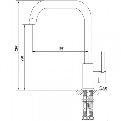 Смеситель для кухни Aringa Орта AR02020BL Черный латунь