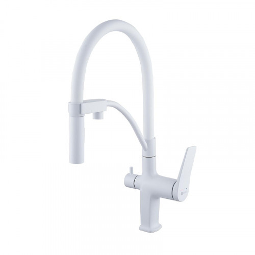 Смеситель для кухни Lemark Bronx LM3761MW цвет Белый матовый