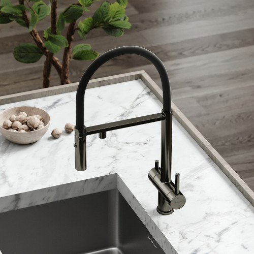 Смеситель для кухни Sancos Imola SC4010GG Вороненная сталь Черный латунь