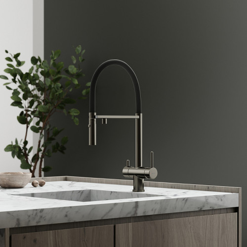 Смеситель для кухни Sancos Imola SC4010GG Вороненная сталь Черный латунь