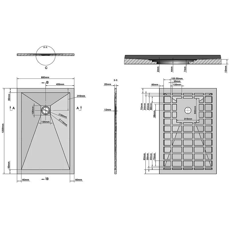 Душевой поддон из искусственного камня Grossman Strong 120x80 GR-S180120Q Белый