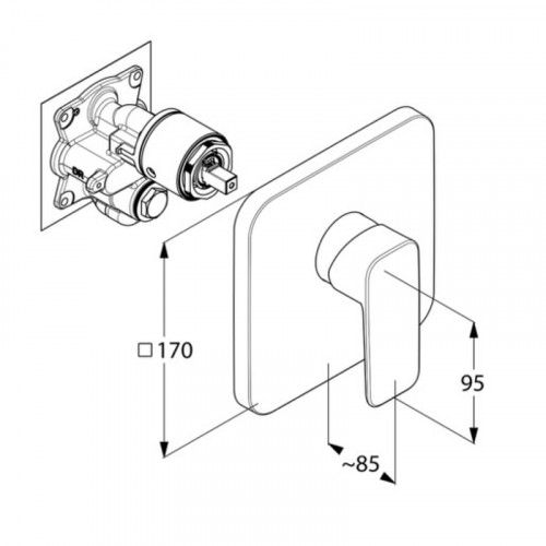 Смеситель для душа Kludi Pure Style 406550575 Хром латунь встраиваемый