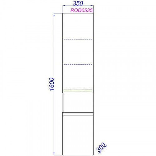 Шкаф пенал Aqwella Rodos 35 ROD0535 подвесной Белый