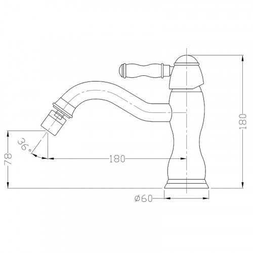 Смеситель для биде Bronze de Luxe Tiffany 1902BR Бронза латунь