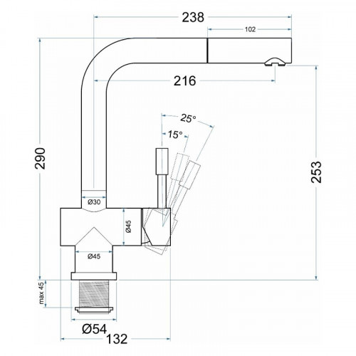 Смеситель для кухни Seaman Eco Venice SSN-0912P-LG цвет Светлое золото сатин
