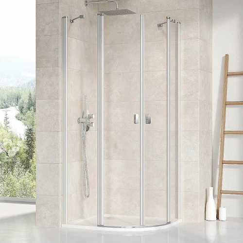 Душевой уголок Ravak Chrome CSKK4 90x90 3Q170U00Z1 профиль Сатин стекло Transparent