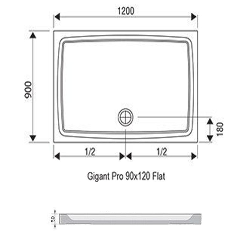 Душевой поддон из искусственного камня Ravak Gigant Pro 120x90 Flat XA03G711010 Белый
