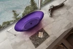 Ванна из полиэфирной смолы Abber Kristall 180х85 AT9702Amethyst Фиолетовая без гидромассажа