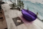 Ванна из полиэфирной смолы Abber Kristall 180х85 AT9702Amethyst Фиолетовая без гидромассажа