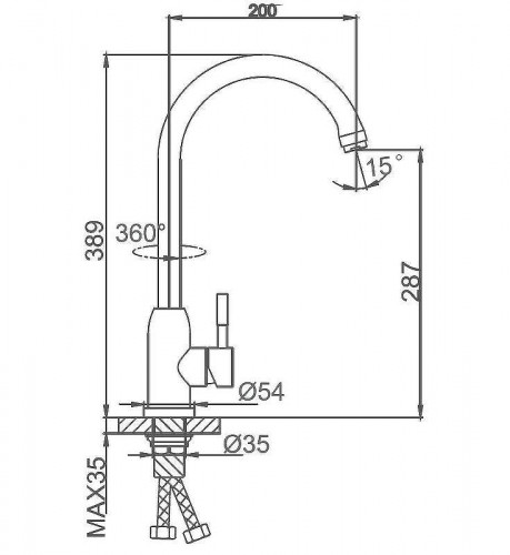 Смеситель для кухни Ekko E4062 Темно-серый