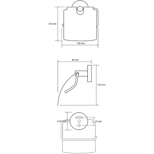 Держатель туалетной бумаги Bemeta Hematit 159112012 Антрацит глянец