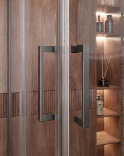 Душевой уголок Cezares Molveno 120x120 MOLVENO-A-22-90+30-C-GM-IV профиль Оружейная сталь стекло прозрачное