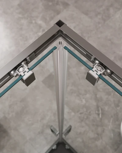 Душевой уголок Cezares Molveno 120x120 MOLVENO-A-22-90+30-C-GM-IV профиль Оружейная сталь стекло прозрачное